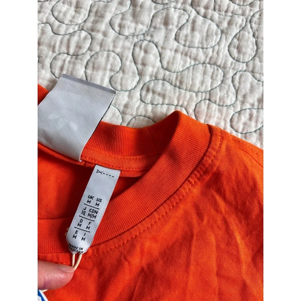Adidas Mens Trefoil Logo T-Shirt Orange Short Sleeve Size Medium